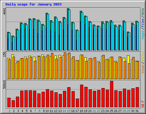 Daily usage for January 2023