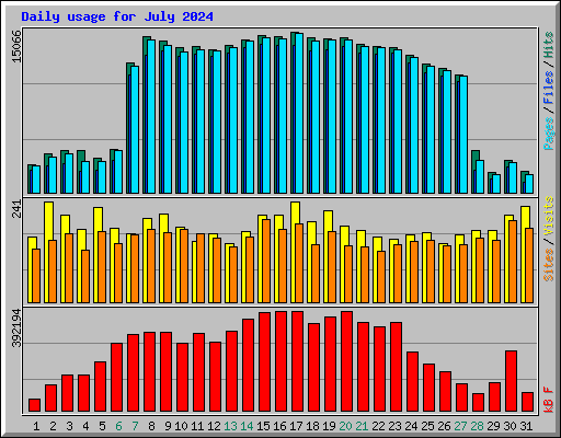 Daily usage for July 2024