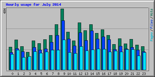 Hourly usage for July 2014