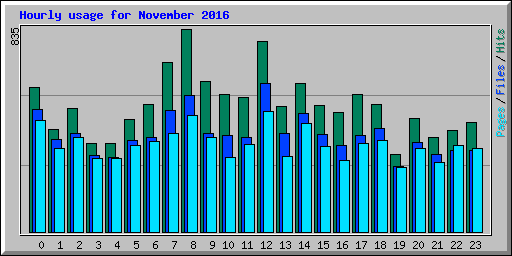 Hourly usage for November 2016