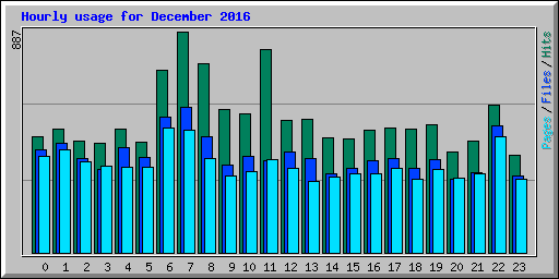 Hourly usage for December 2016