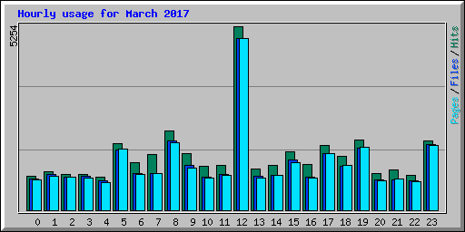 Hourly usage for March 2017