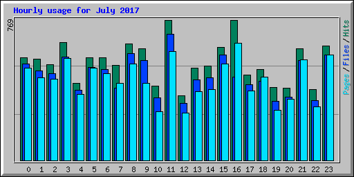 Hourly usage for July 2017