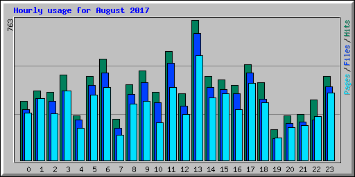 Hourly usage for August 2017