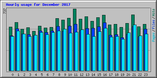 Hourly usage for December 2017