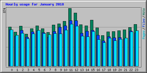 Hourly usage for January 2018