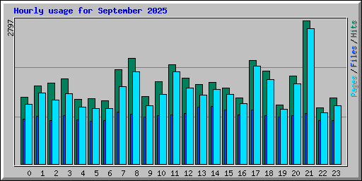 Hourly usage for September 2025